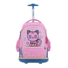 Cargar imagen en el visor de la galería, Mochila Grande Con Ruedas Y Luces Led Happy Girl GISPY HG70358-P
