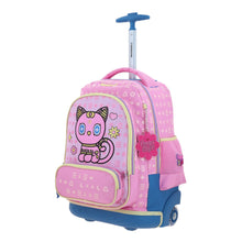 Cargar imagen en el visor de la galería, Mochila Grande Con Ruedas Y Luces Led Happy Girl GISPY HG70358-P
