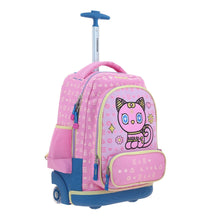 Cargar imagen en el visor de la galería, Mochila Grande Con Ruedas Y Luces Led Happy Girl GISPY HG70358-P
