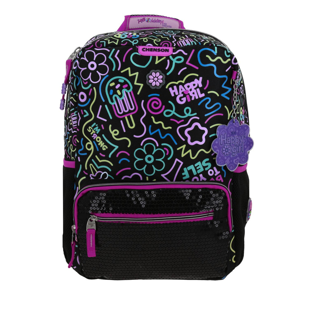 Mochila Escolar Grande Chenson Happy Girl NION HG70496-3