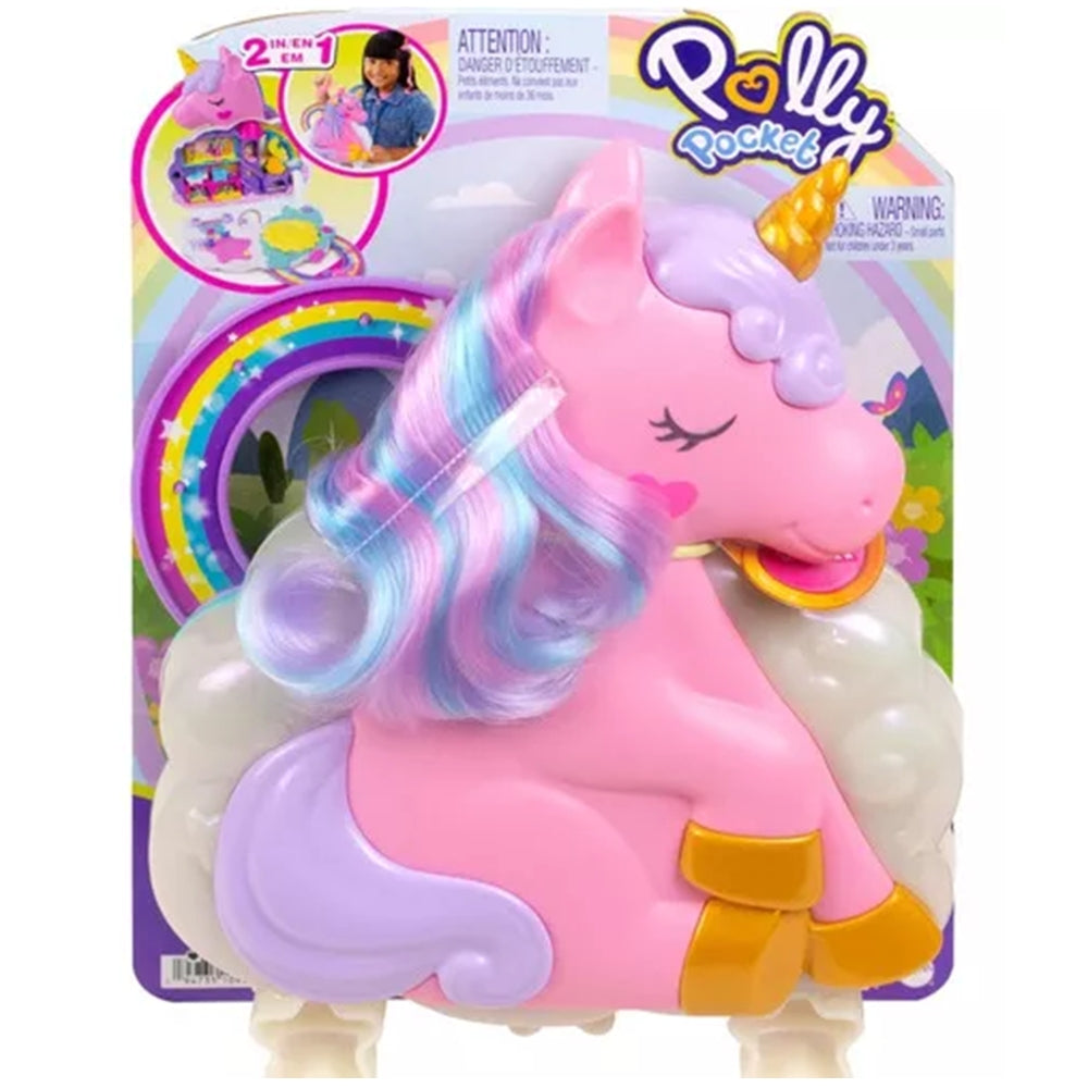 Polly Pocket Set De Juego Unicornio Con Salón Arcoíris