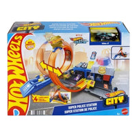 Pista de juguete Hot Wheels City Súper Estación de Policía
