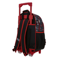 Mochila Escolar Grande Con Ruedas Chenson Miles Morales Marvel MNEG MM70832-3 Doble Poste
