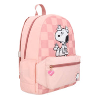Mochila Grande Escolar Snoopy Rosa
