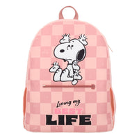 Mochila Grande Escolar Snoopy Rosa
