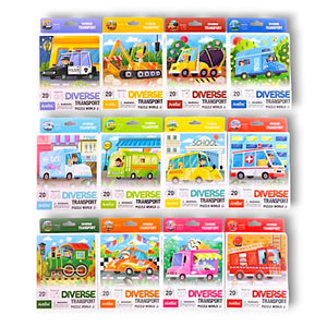 1 Rompecabezas Infantil 20 Pzas Vehiculos Juguete de Importacion SH22038710