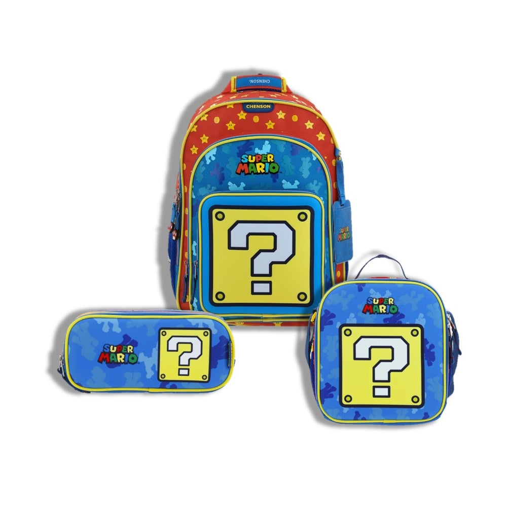 Set Chenson Mochila Lonchera Lapicera Para Niño Escolar Primaria Mario Bros Myst MB66265