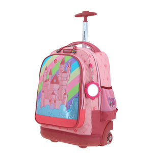 Set Chenson Mochila Ruedas Baston Lonchera Lapicera, Luces Led Para Niña Escolar Primaria Happy Girl Cast HG66495-P