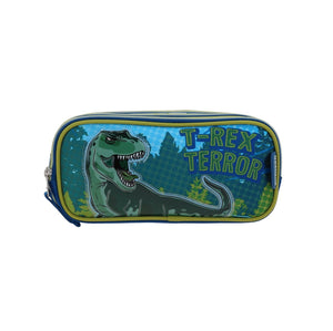 Set de Mochila Ruedas Baston Lonchera Lapicera Sonidos Escolar Chenson Dinosaurio T-Rex Trerror CO66404