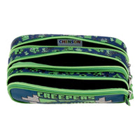 Lapicera Chenson Minecraft Azul PERIOUS Triple Compartimento
