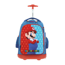 Cargar imagen en el visor de la galería, Mochila Ruedas Escolar Primaria Chenson Con Baston Y Luz Mario Bros  DULP MB66083-9 Carro De Fabrica Reforzado
