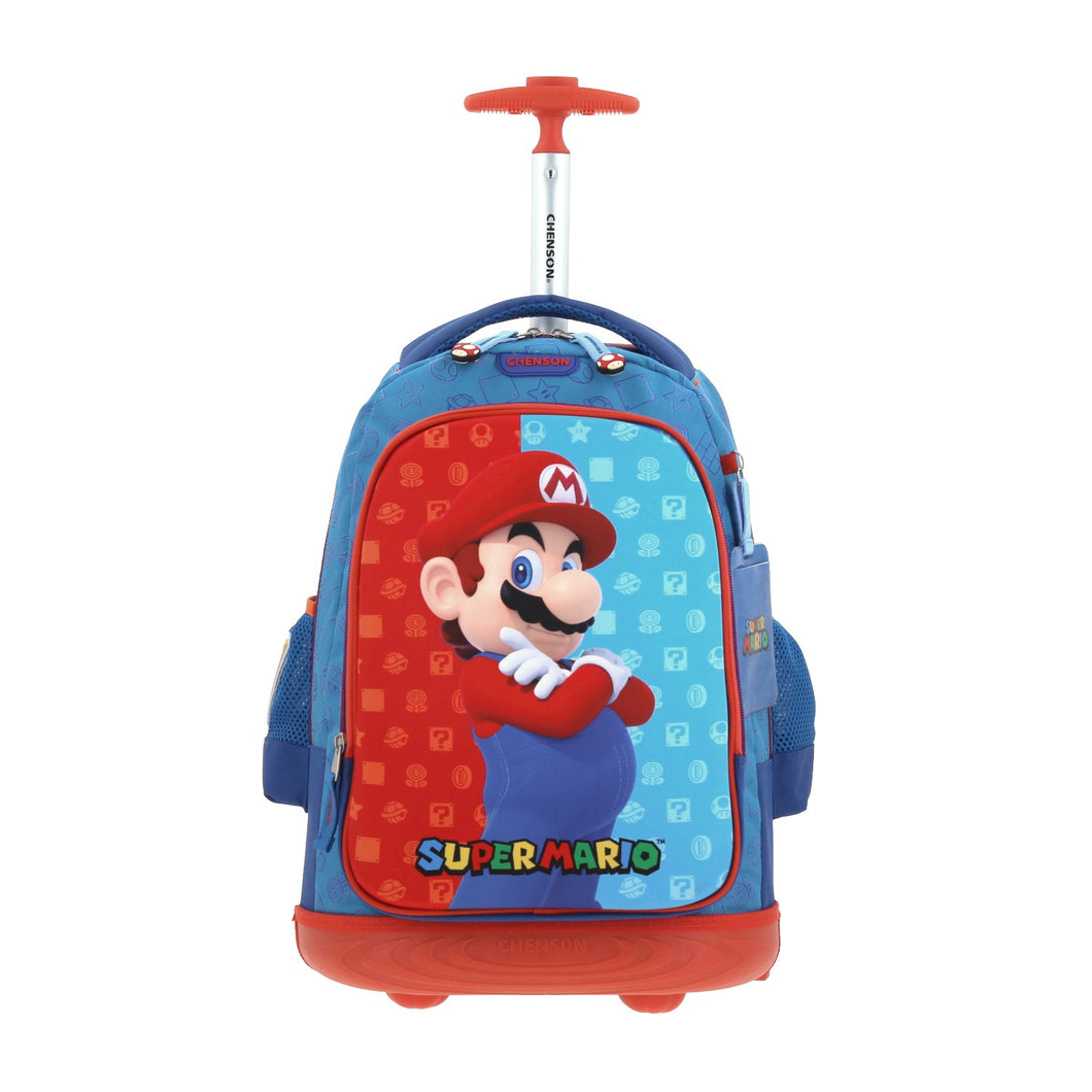 Mochila Ruedas Escolar Primaria Chenson Con Baston Y Luz Mario Bros  DULP MB66083-9 Carro De Fabrica Reforzado