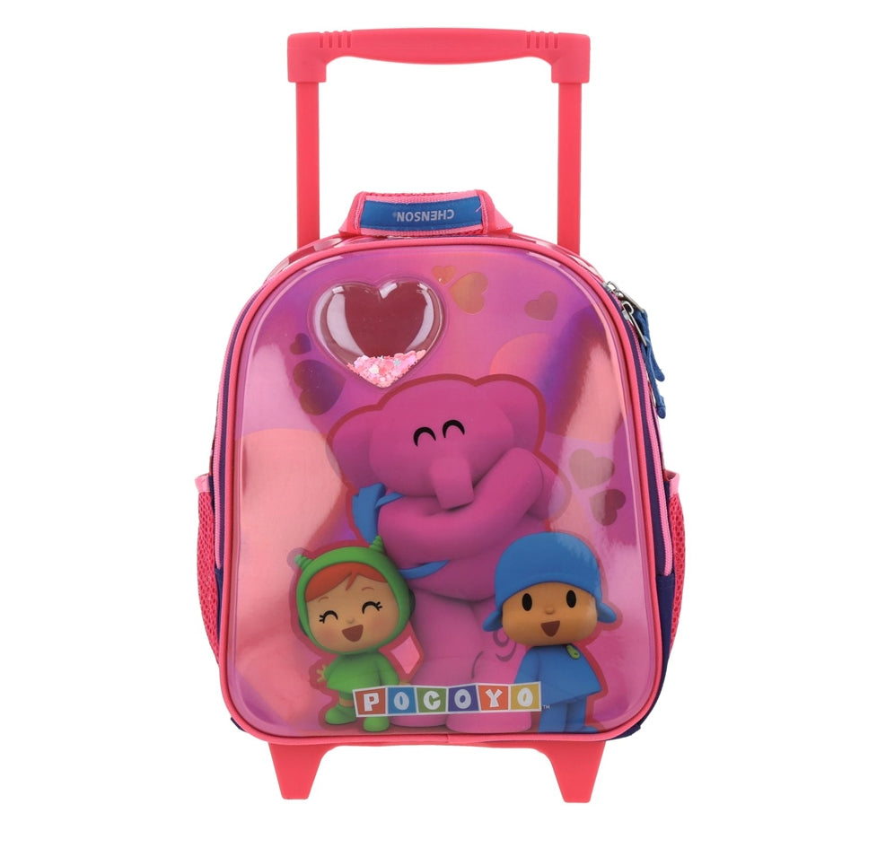 Mochila Con Ruedas Chica Chenson Preescolar Kinder Pocoyo Elina PY66096-P