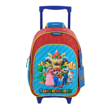 Cargar imagen en el visor de la galería, Mochila Mediana Chenson Ruedas Niño Escolar Llantas Kinder Mario Bros SQUAT MB66371-R Carro de Fabrica
