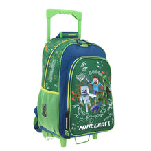 Cargar imagen en el visor de la galería, Set de Mochila Ruedas Lonchera Lapicera Escolar Grande Chenson Minecraft Dudol MC66072-G
