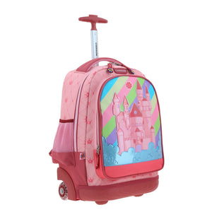 Set Chenson Mochila Ruedas Baston Lonchera Lapicera, Luces Led Para Niña Escolar Primaria Happy Girl Cast HG66495-P