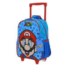 Cargar imagen en el visor de la galería, Mochila Chica Chenson Ruedas Niño Escolar Llantas Kinder Mario Bros Flep MB66131-9 Carro de Fabrica
