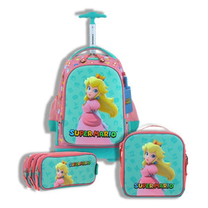 Set Chenson Mochila Lonchera Lapicera Peach Princesa Peam