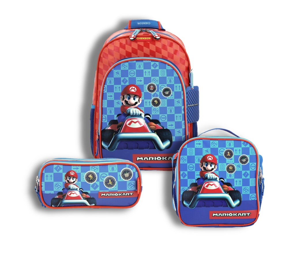 Set Chenson Mochila Lonchera Lapicera Para Niño Escolar Primaria Mario Bros PRAIS MB66311