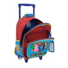 Cargar imagen en el visor de la galería, Mochila Mediana Chenson Ruedas Niño Escolar Llantas Kinder Mario Bros SQUAT MB66371-R Carro de Fabrica
