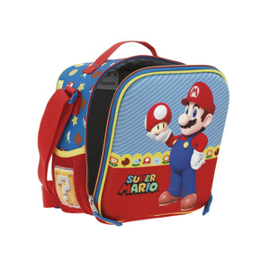 Set Chenson Mochila Lonchera y Lapicera Chica Chenson Preescolar Kinder Mario Bros Mush MB66262-9