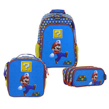 Cargar imagen en el visor de la galería, Set Chenson Mochila Lonchera Lapicera Para Niño Escolar Primaria Mario Bros POWP MB66306
