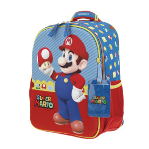 Set Chenson Mochila Lonchera y Lapicera Chica Chenson Preescolar Kinder Mario Bros Mush MB66262-9