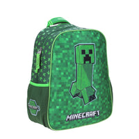 Mochila Chica Chenson Preescolar Kinder Minecraft Creeper Texturizado Mc65588-g Coleccion Brock Color Verde Diseño De La Tela Mc65772-9
