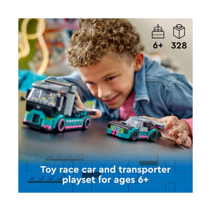 LEGO 60406 City Auto de Carreras y Camión de Transporte 328 Piezas