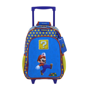 Mochila Mediana Chenson Ruedas Niño Escolar Llantas Kinder Mario Bros Powp MB66309-9 Carro de Fabrica