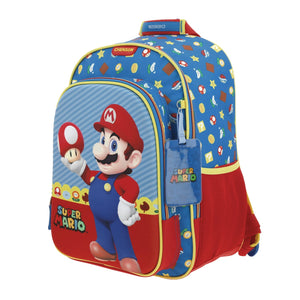 Set Chenson Mochila Lonchera Lapicera Para Niño Escolar Primaria Mario Bros Mush MB66259