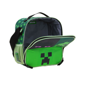 Set Chenson Mochila Lonchera y Lapicera Chica Chenson Ruedas Niño Escolar Kinder Minecraft Const MC66049-G