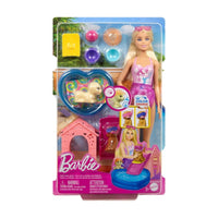 Barbie Muñeca Fiesta de Piscina con Perritos JBF35
