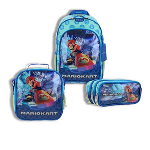 Set Chenson Mochila Lonchera Lapicera Para Niño Escolar Primaria Mario Bros Kart  Peis MB66280