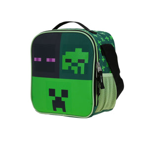 Set Chenson Mochila Lonchera y Lapicera Chica Chenson Ruedas Niño Escolar Kinder Minecraft Const MC66049-G