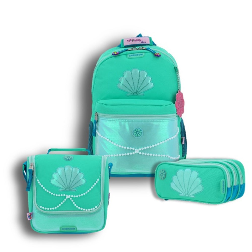 Set Chenson Mochila Lonchera Lapicera Para Niña Escolar Primaria Happy Girl SHELLISH HG66351