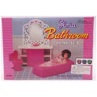 Muebles para Casa de Muñecas BAÑO Rosa Juguete de Importación
