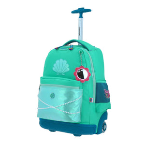 Set Chenson Mochila Ruedas Baston Lonchera Lapicera, Luces Led Para Niña Escolar Primaria Happy Girl  SHELLISH HG66354 Carro de Fabrica