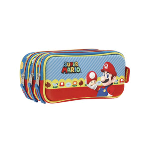 Set Chenson Mochila Lonchera y Lapicera Chica Chenson Preescolar Kinder Mario Bros Mush MB66262-9