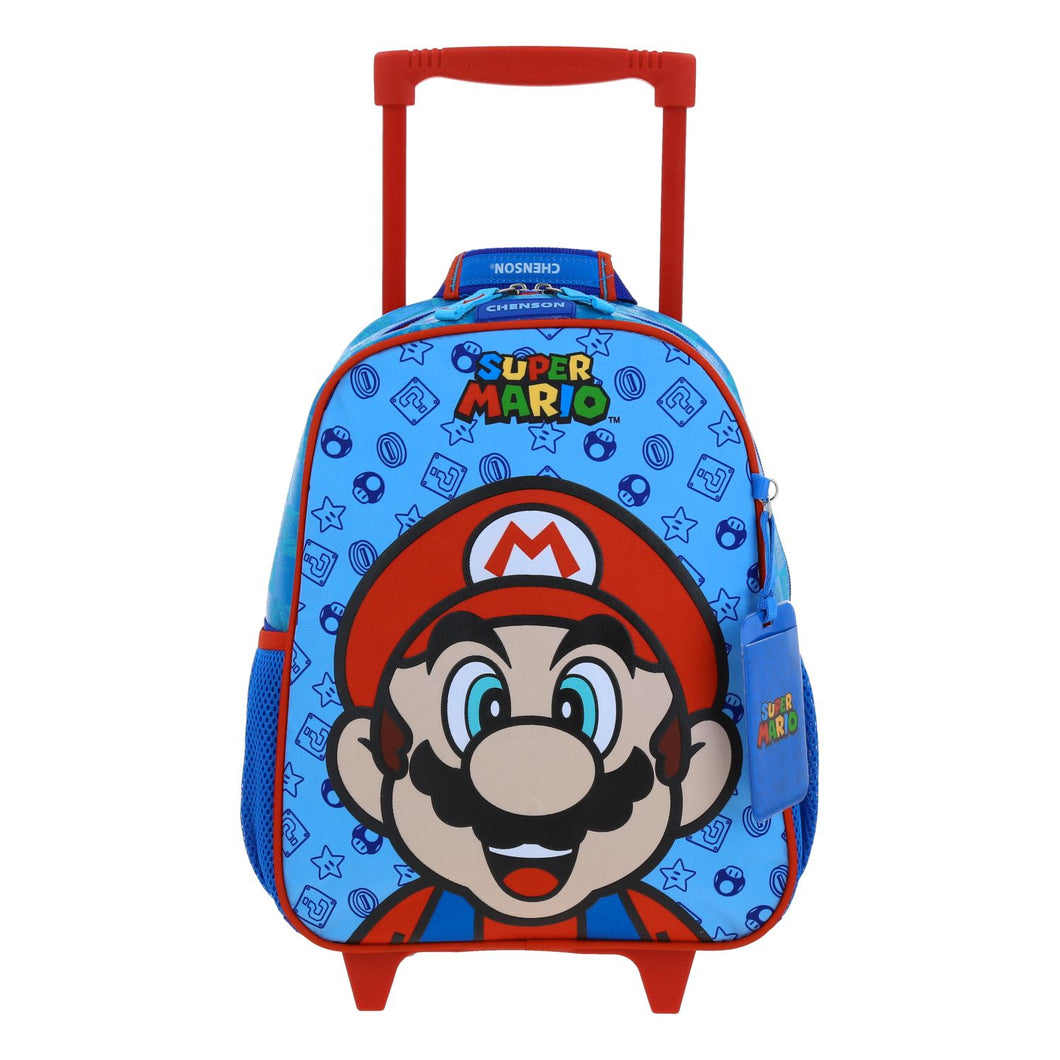 Mochila Chica Chenson Ruedas Niño Escolar Llantas Kinder Mario Bros Flep MB66131-9 Carro de Fabrica