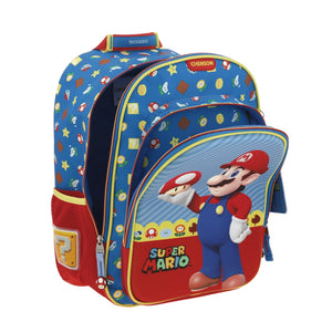 Set Chenson Mochila Lonchera Lapicera Para Niño Escolar Primaria Mario Bros Mush MB66259