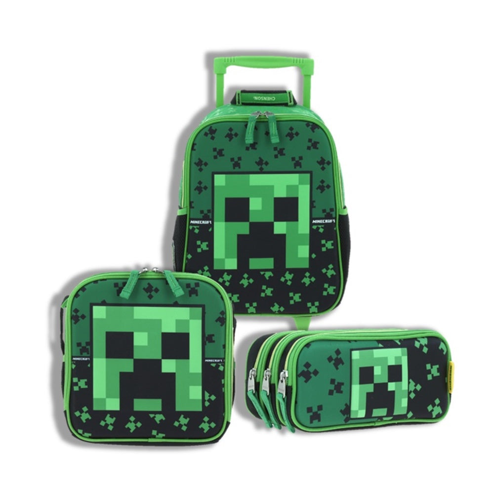 Set Chenson Mochila Lonchera y Lapicera Kinder Minecraft