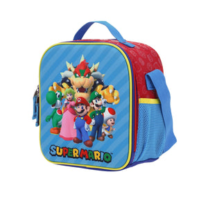 Set de Mochila Lonchera Lapicera Para Niño Escolar Primaria Mario Bros  SQUAT MB66368