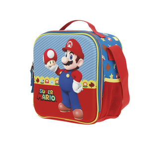 Set Chenson Mochila Lonchera y Lapicera Chica Chenson Preescolar Kinder Mario Bros Mush MB66262-9