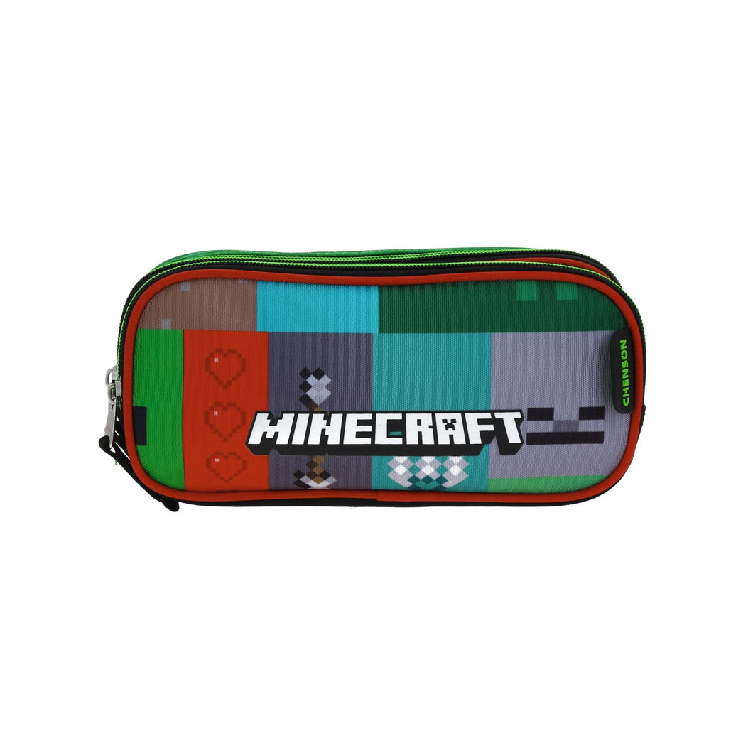 Lapicera Estuche Escolar Chenson Minecraft Tiles MC66394-3