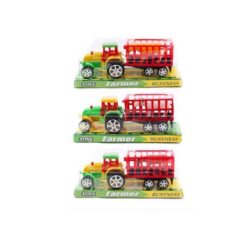 1 Tractor Friccion Granja Remolque Juguete De Importacion SH458716