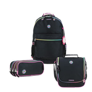 Set Chenson Mochila Lonchera Lapicera Grande Escolar Chenson Happy Girl Porta Tablet ALELY HG65957