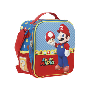 Set Chenson Mochila Lonchera Lapicera Para Niño Escolar Primaria Mario Bros Mush MB66259