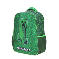 Mochila Chica Chenson Preescolar Kinder Minecraft Creeper Texturizado Mc65588-g Coleccion Brock Color Verde Diseño De La Tela Mc65772-9
