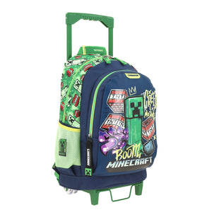 Mochila Chenson Ruedas Niño Escolar Primaria Minecraft Bansk MC65992-9 Carro de Fabrica